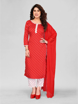 FABFLICK Crepe Printed Salwar Suit Material