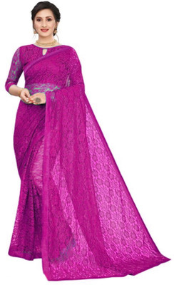 NG CREATION Self Design Bollywood Net Saree(Purple)
