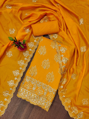LeeliPeeri Designer Georgette Embroidered Kurta & Palazzo Material