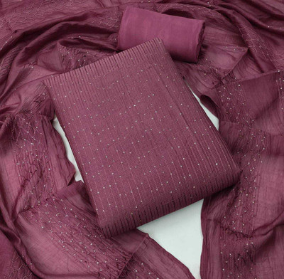 ALL IN ONE Chanderi Embellished Kurta & Churidar Material