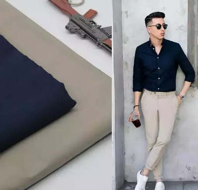 tmcretion Polyester Solid Shirt & Trouser Fabric