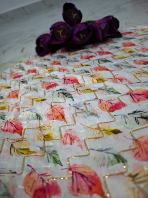 S RATHOD CREATION Pure Silk Embroidered Blouse Material