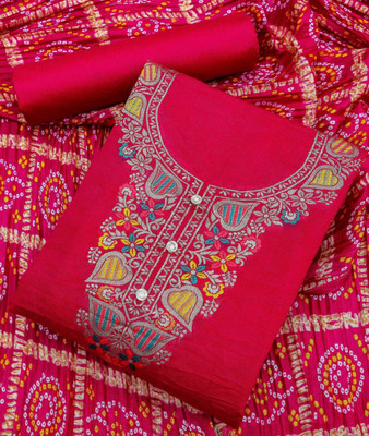 Divastri Cotton Silk Embroidered Salwar Suit Material
