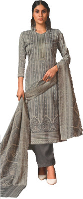 BBQSTYLE Wool Printed Kurta & Palazzo Material