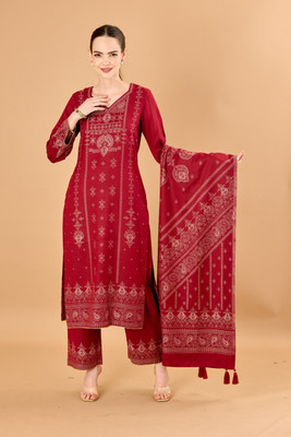 Safaa Acrylic Blend Self Design Salwar Suit Material