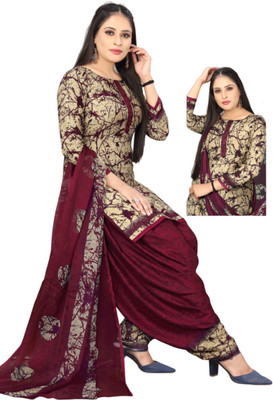 HLSILK Crepe Printed Salwar Suit Material