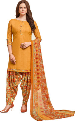 HERE&NOW Cotton Blend Printed Salwar Suit Material