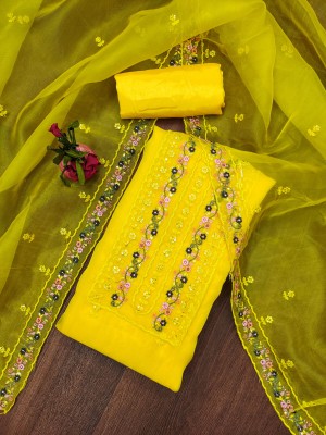 manvaa Organza Embellished Salwar Suit Material