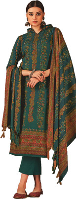BBQSTYLE Wool Printed Salwar Suit Material