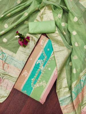 manvaa Jacquard Embellished Salwar Suit Material