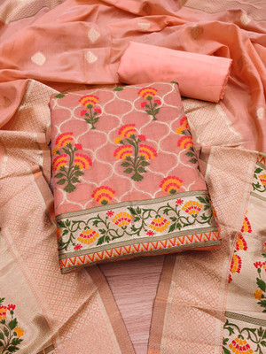 Divastri Cotton Blend Embroidered Salwar Suit Material