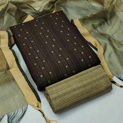 Zanzar Enterprise Cotton Blend Self Design Salwar Suit Material