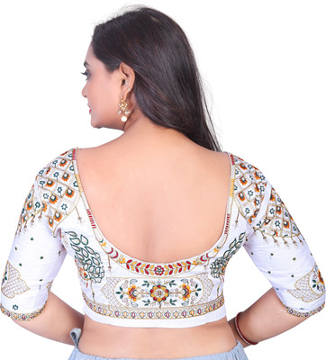 Westux Satin Embroidered Blouse Material