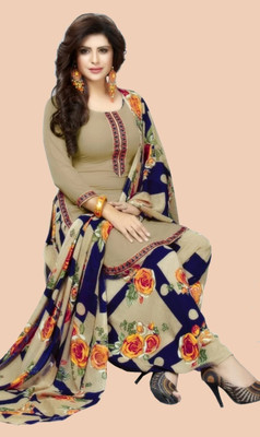 HouseOfCommon Crepe Printed Kurta & Churidar Material
