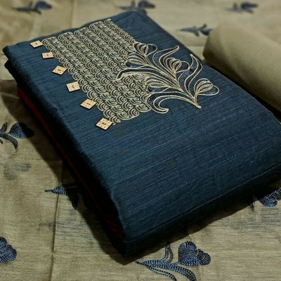 DICHIKA CREATION Cotton Blend Embroidered Kurta & Churidar Material