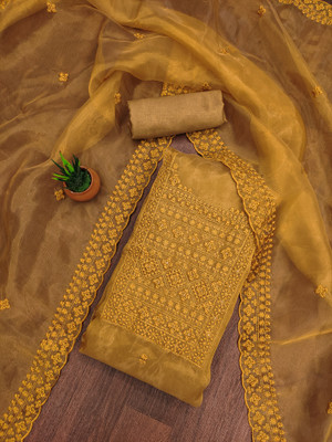 HouseOfCommon Organza Embroidered Salwar Suit Material