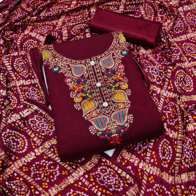 PANZORA Silk Blend Solid Salwar Suit Material