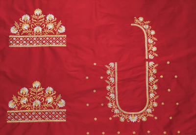 RAMLALLA CREATION Art Silk Embroidered Blouse Material