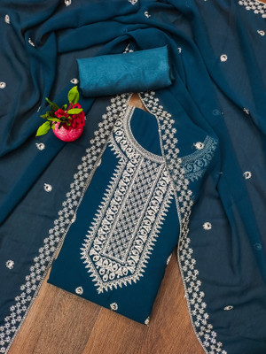 HouseOfCommon Georgette Embroidered Salwar Suit Material