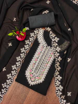 HouseOfCommon Georgette Embroidered Salwar Suit Material