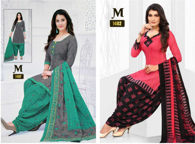 EverEthnic Crepe Printed Salwar Suit Material