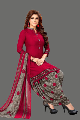 ANJAVI FASHION Crepe Printed Salwar Suit Material