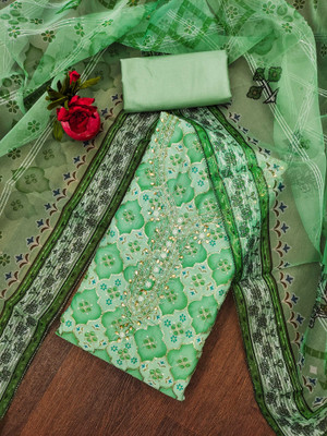 Tasrika Organza Embellished Salwar Suit Material
