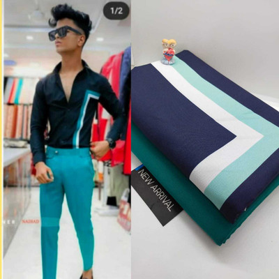 XEIRA Polyester Printed Shirt & Trouser Fabric