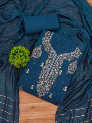Fashion Of Z Cotton Silk Embroidered Salwar Suit Material