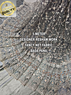 Poshfashion Net/Lace Embroidered Kurta Fabric