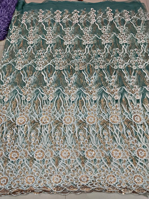 Poshfashion Net/Lace Embroidered Gown/Anarkali Kurta & Bottom Material