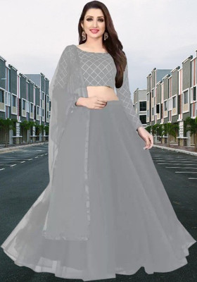 BIPIN ENTERPRISE Anarkali Gown(Grey)
