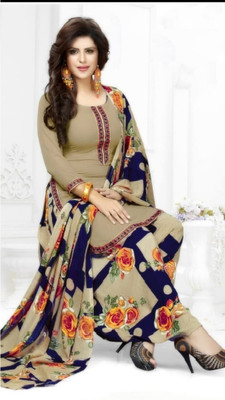 Om Creation Crepe Floral Print Salwar Suit Material