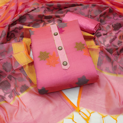 Divastri Silk Blend Self Design Salwar Suit Material