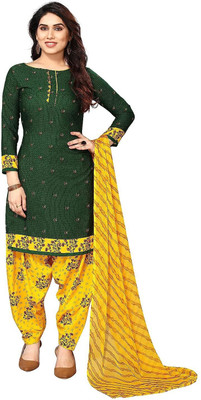Varishtaa Cotton Blend Printed Kurta & Patiyala Material