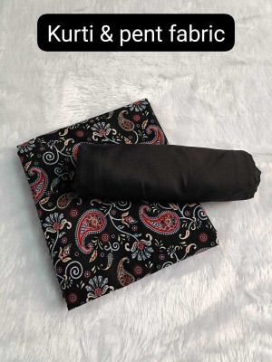 FAPINZ Crepe Printed Kurta & Churidar Material