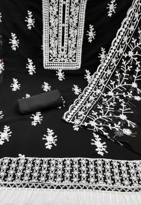 shankhpushpi Georgette Embroidered Salwar Suit Material