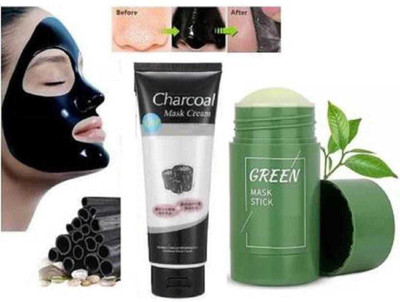 Clochi Green Tea Purifying Clay Stick Mask & Organic Bamboo Charcoal Peel Of Mask(170 g)