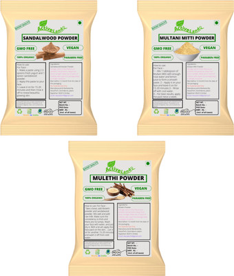 Activeland Sandalwood Face pack Multani mitti powder Mulethi powder 50gm each(150 g)