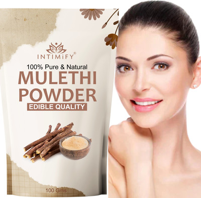 INTIMIFY 100% Natural Pure Mulethi Powder For Face, Hair, Eating, Skin Care(100 g)