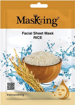 Masking Beauty Skin Soothing, Skin Lightening & Nourishing, Fairness, Natural Serum Facial Sheet Mask (Rice) Suitable for Women & Men(20 ml)
