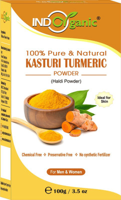 Indo Organic Pure Natural Wild Turmeric Powder(Kasturi Haldi) Powder for Face and Skin Care(100 g)
