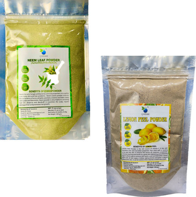 QYKKARE Natural Lemon Peel and Neem Leaf Powder Combo Pack for Skin(200 g)