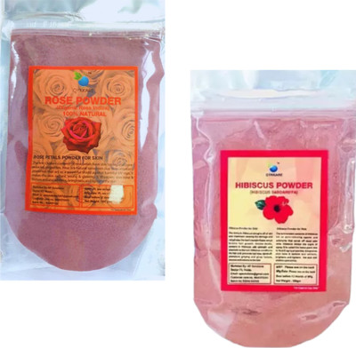 QYKKARE Natural Rose and Hibiscus Powder Combo for Face Care(2 g)