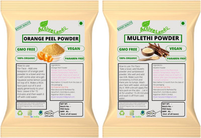 Activeland Orange Peel Powder and Mulethi Powder For Face & Skin (75gm Each)(150 g)