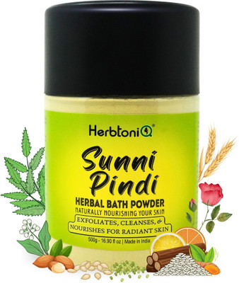 HerbtoniQ Sunni Pindi Herbal Bath Powder - Ubtan, Body Scrub, Face Pack for Tan Removal(500 g)