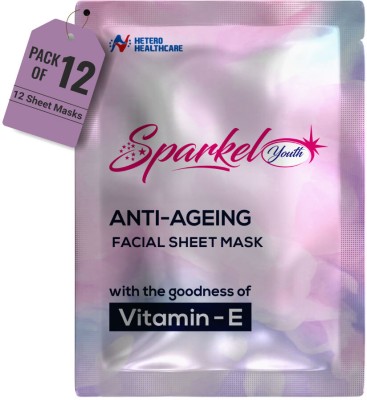 Sparkel Youth - Anti-Aging Face Sheet Mask - Pack of 12(420 g)