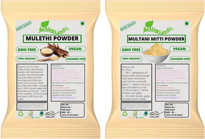 Activeland Pure Multani Mitti & Mulethi powder For Face & Skin Care(75g Each)(150 g)