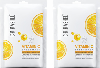 Dr. Rashel VITAMIN C SHEET MASK WITH SERUM CONTAINS NIACINAMIDE WHICH HELPS IN BRIGHTENING & AGE DEFYING(40 ml)