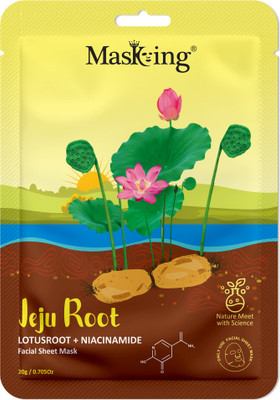 MasKing Jeju Root Facial Sheet Mask Root + Niacinamide,Face Serum Mask,20Ml each(20 ml)